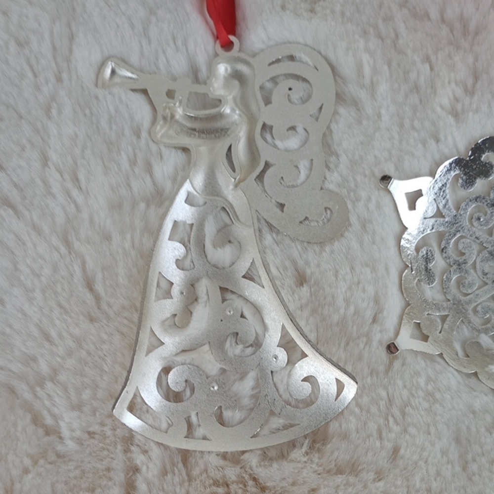 Lenox Silver Ornaments with Red Accents - Picture 3 of 7